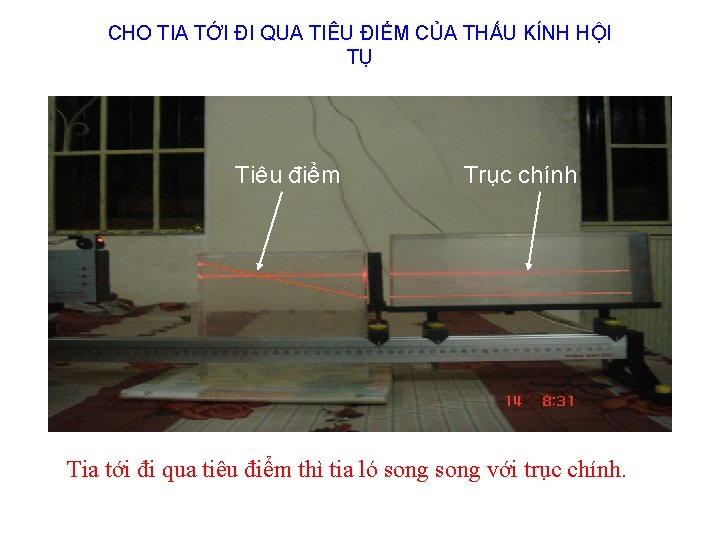 CHO TIA TỚI ĐI QUA TIÊU ĐIỂM CỦA THẤU KÍNH HỘI TỤ Tiêu điểm