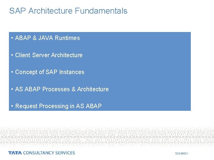 SAP Architecture Fundamentals • ABAP & JAVA Runtimes • Client Server Architecture • Concept