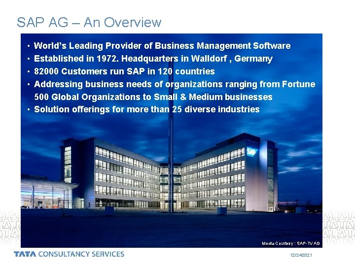 SAP AG – An Overview • • World’s Leading Provider of Business Management Software