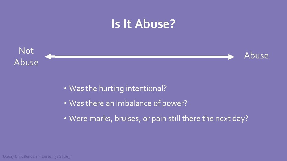 Is It Abuse? Not Abuse • Was the hurting intentional? • Was there an