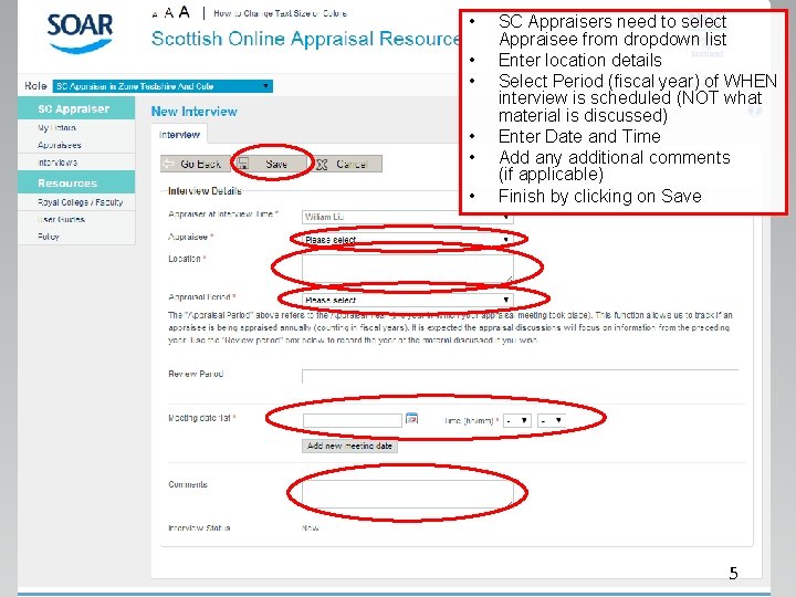 • • • SC Appraisers need to select Appraisee from dropdown list Enter • • • SC Appraisers need to select Appraisee from dropdown list Enter