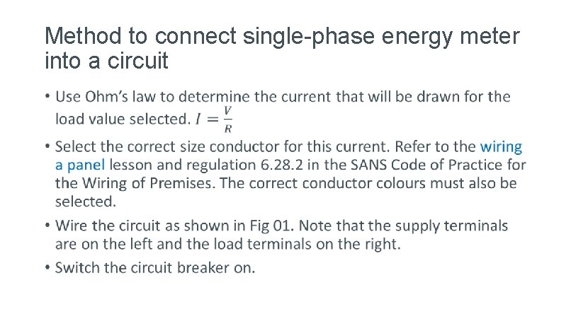 Method to connect single-phase energy meter into a circuit • 