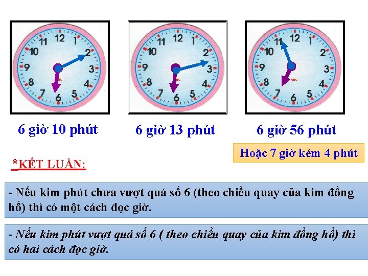 6 giờ 10 phút *KẾT LUẬN: 6 giờ 13 phút 6 giờ 56 phút