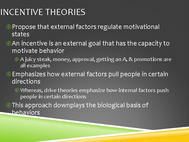 CH 10 Motivation Emotion OVERVIEW What is motivation