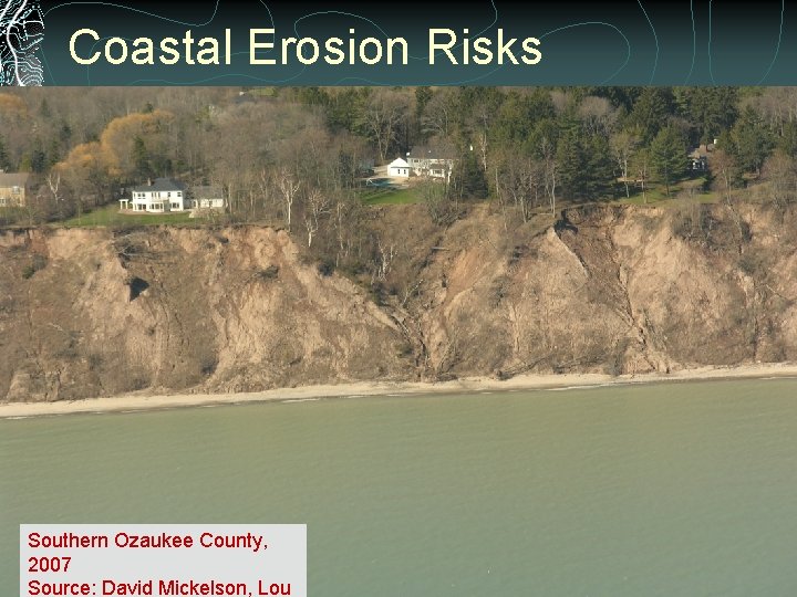 Coastal Erosion Risks Southern Ozaukee County, 2007 Source: David Mickelson, Lou 