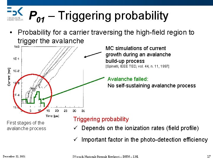 P 01 – Triggering probability • Probability for a carrier traversing the high-field region