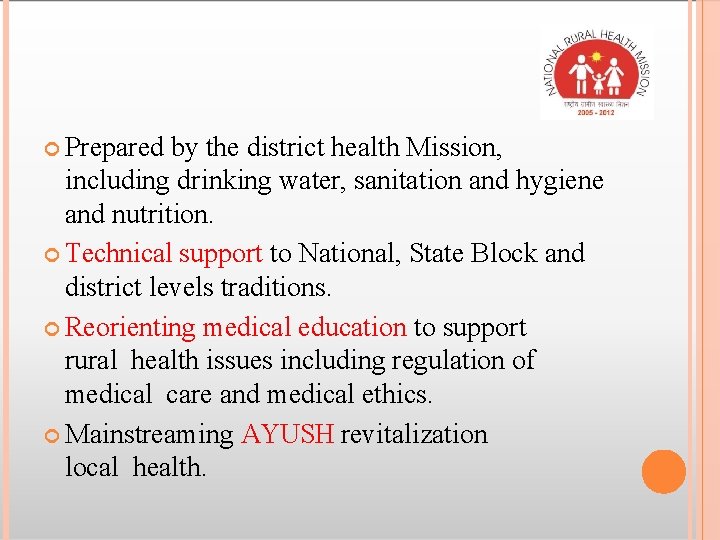  Prepared by the district health Mission, including drinking water, sanitation and hygiene and