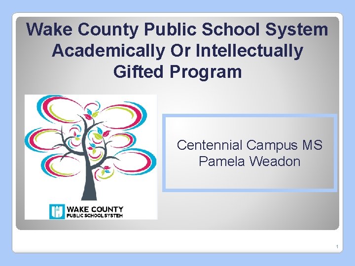 Wake County Public School System Academically Or Intellectually Gifted Program Centennial Campus MS Pamela