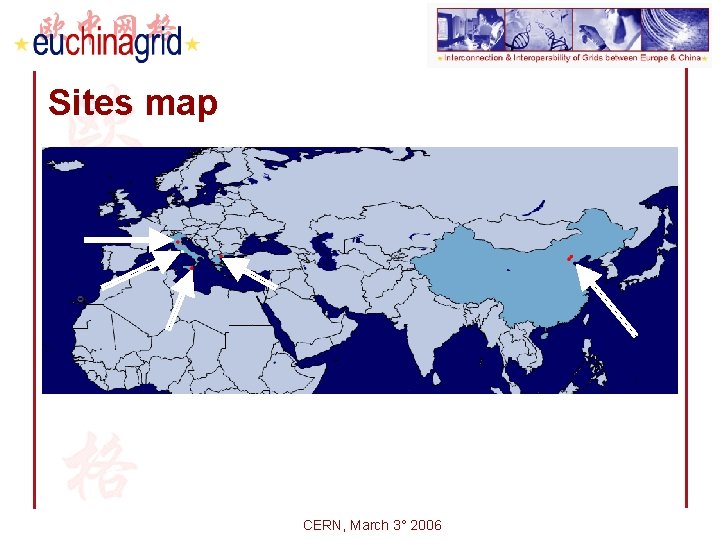 Sites map CERN, March 3° 2006 