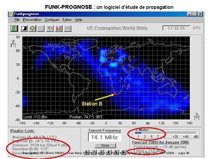 FUNK-PROGNOSE : un logiciel d’étude de propagation Station B Propagation HF - André F