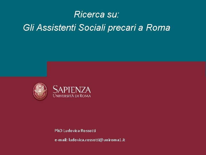 Ricerca su Gli Assistenti Sociali precari a Roma