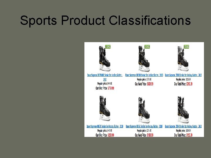 Sports Product Classifications 