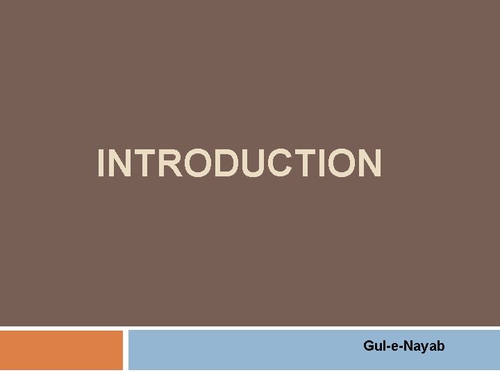 INTRODUCTION Gul-e-Nayab 