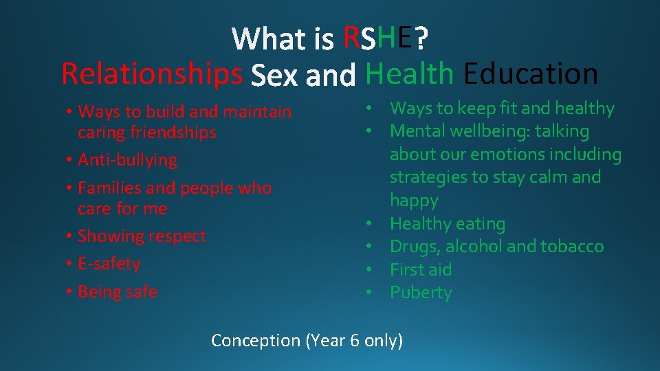 Relationships • Ways to build and maintain caring friendships • Anti-bullying • Families and