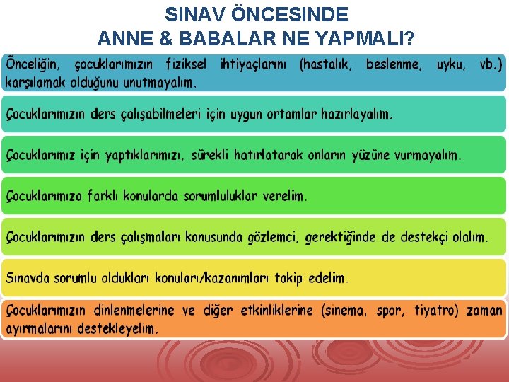 SINAV ÖNCESINDE ANNE & BABALAR NE YAPMALI? 