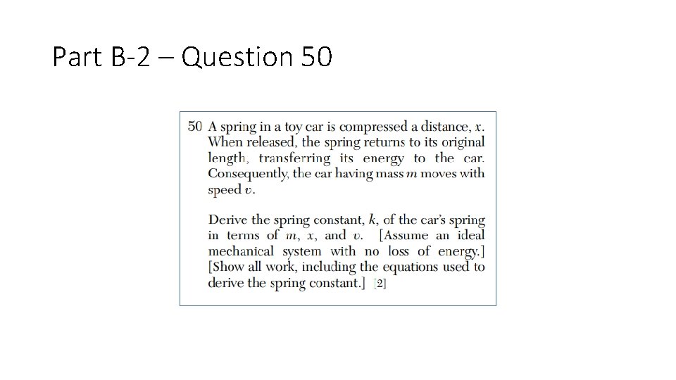 Part B-2 – Question 50 
