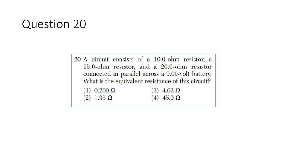 Question 20 