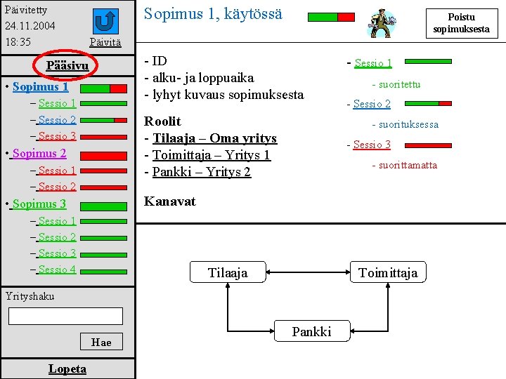 Päivitetty 24. 11. 2004 18: 35 Sopimus 1, käytössä Poistu sopimuksesta Päivitä - ID