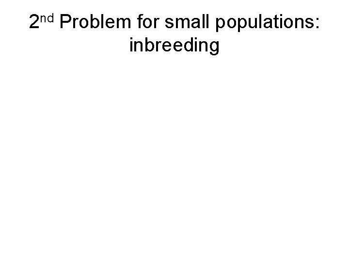 2 nd Problem for small populations: inbreeding 
