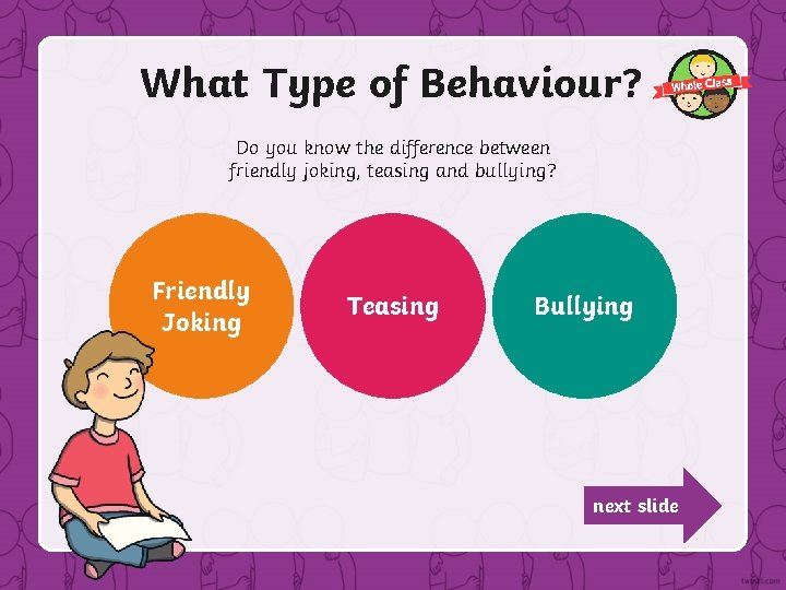 What Type of Behaviour? Do you know the difference between friendly joking, teasing and