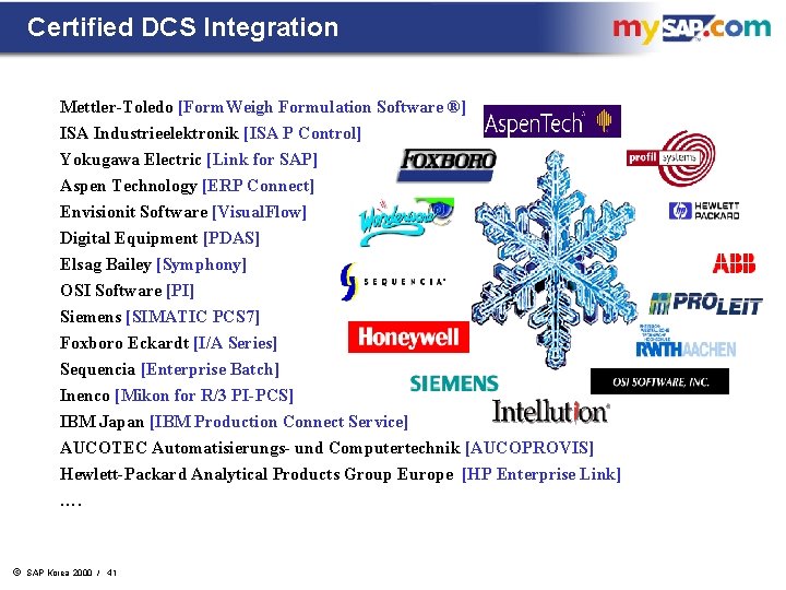 Certified DCS Integration Mettler-Toledo [Form. Weigh Formulation Software ®] ISA Industrieelektronik [ISA P Control]