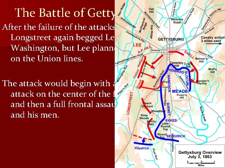 The Battle of Gettysburg-July 3, 1863 After the failure of the attacks on the