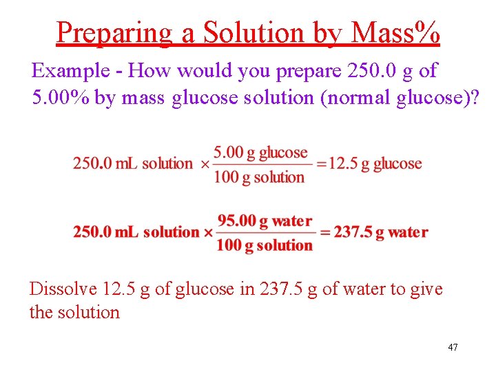 Preparing a Solution by Mass% Example - How would you prepare 250. 0 g