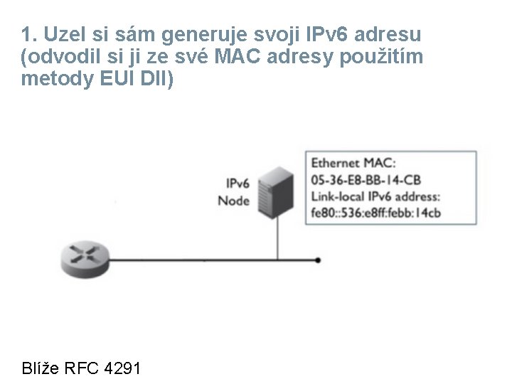 1. Uzel si sám generuje svoji IPv 6 adresu (odvodil si ji ze své