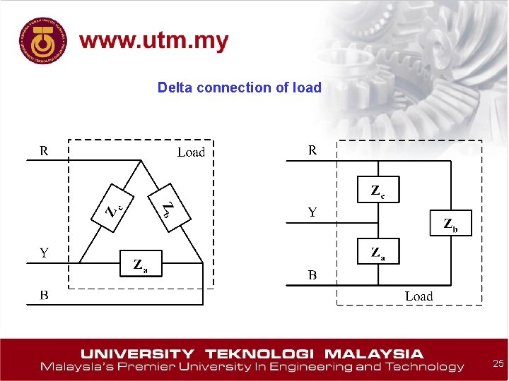 Delta connection of load 25 
