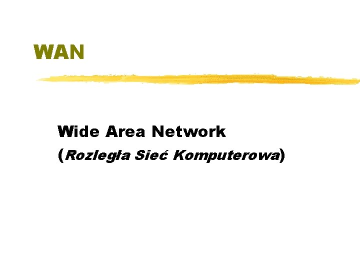 WAN Wide Area Network (Rozległa Sieć Komputerowa) 