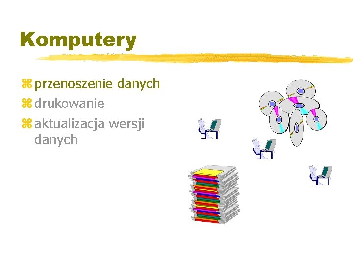 Komputery z przenoszenie danych z drukowanie z aktualizacja wersji danych 