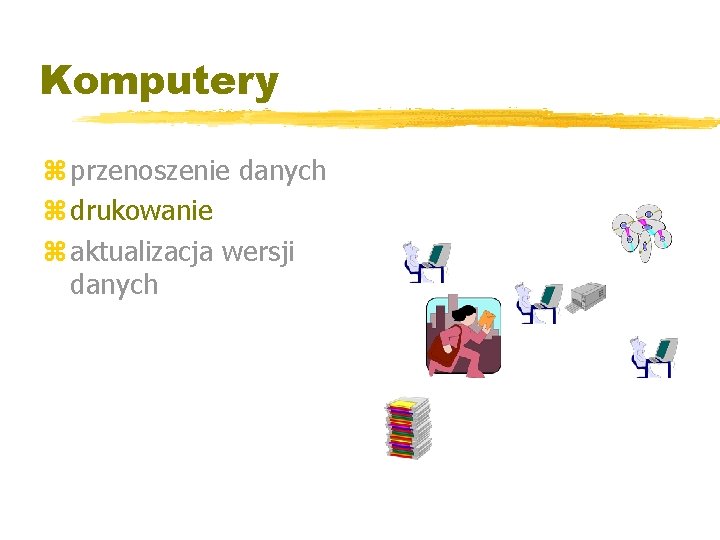 Komputery z przenoszenie danych z drukowanie z aktualizacja wersji danych 