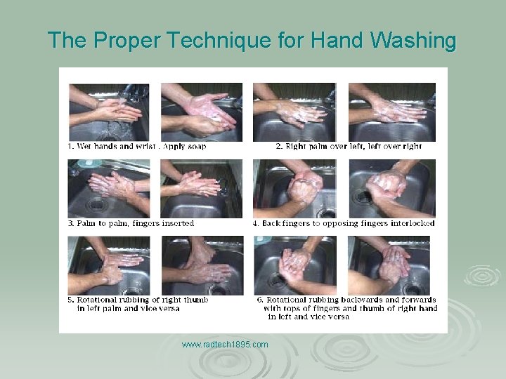 The Proper Technique for Hand Washing www. radtech 1895. com 