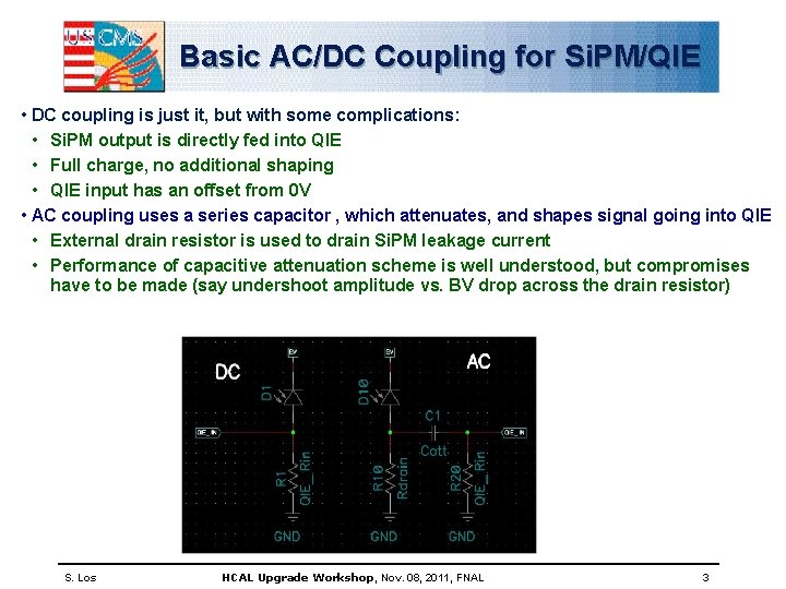 Basic AC/DC Coupling for Si. PM/QIE • DC coupling is just it, but with
