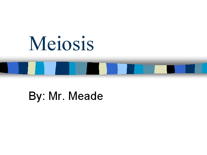 Meiosis By: Mr. Meade 