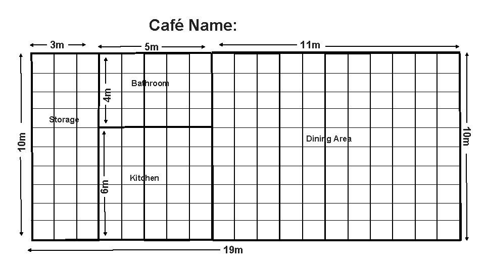 Café Name: 3 m 11 m 4 m 5 m Bathroom 8 m 6