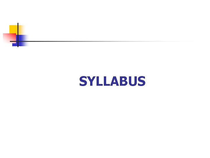 SYLLABUS 