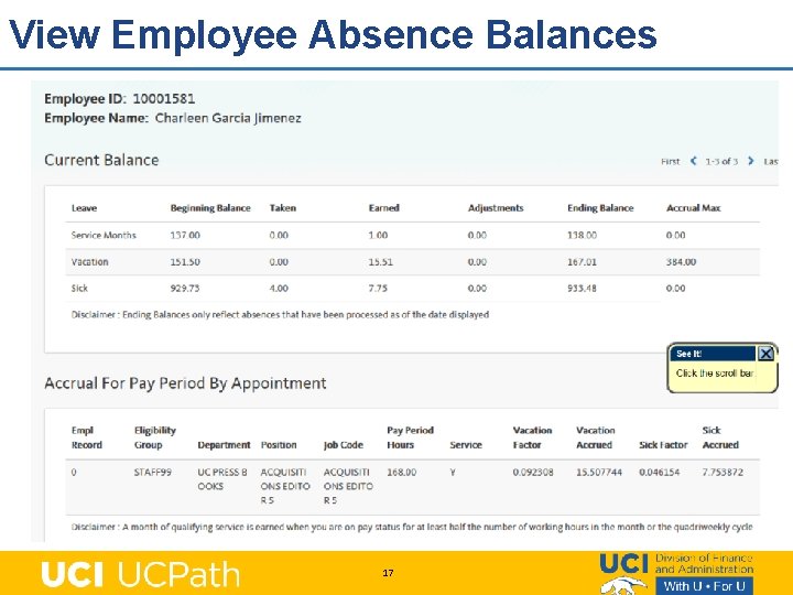 View Employee Absence Balances 17 