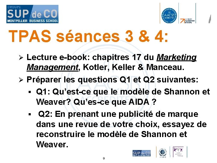 TPAS séances 3 & 4: Lecture e-book: chapitres 17 du Marketing Management, Kotler, Keller