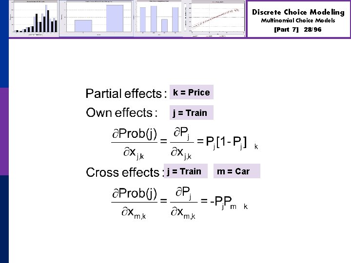 Discrete Choice Modeling Multinomial Choice Models [Part 7] k = Price j = Train