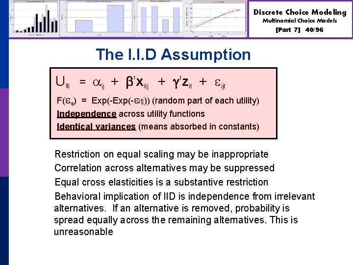 Discrete Choice Modeling Multinomial Choice Models [Part 7] 40/96 The I. I. D Assumption