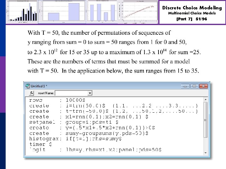 Discrete Choice Modeling Multinomial Choice Models [Part 7] 51/96 