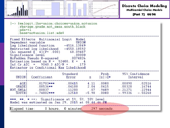 Discrete Choice Modeling Multinomial Choice Models [Part 7] 66/96 