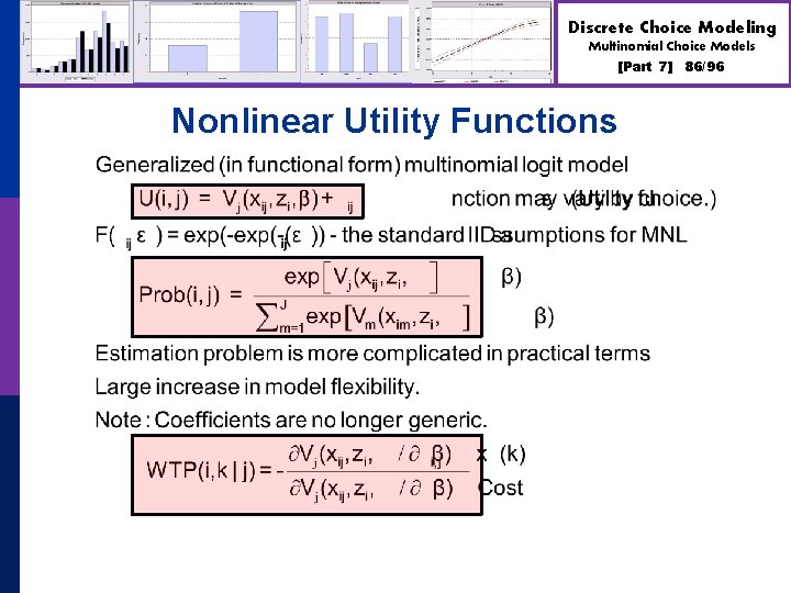 Discrete Choice Modeling Multinomial Choice Models [Part 7] Nonlinear Utility Functions 86/96 
