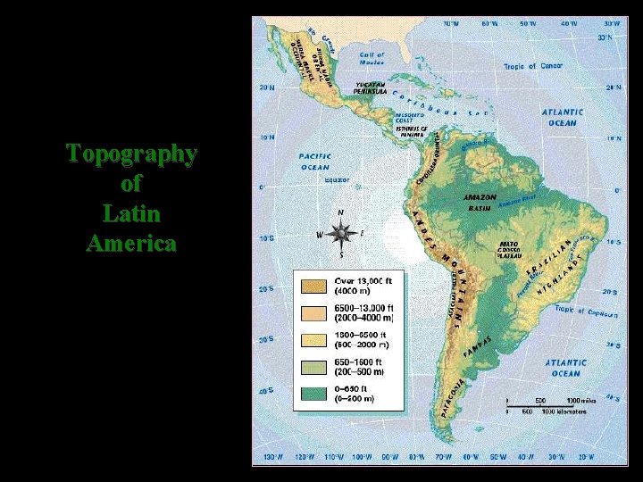 Topography of Latin America 