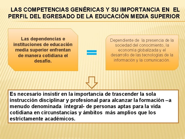 LAS COMPETENCIAS GENÉRICAS Y SU IMPORTANCIA EN EL PERFIL DEL EGRESADO DE LA EDUCACIÓN