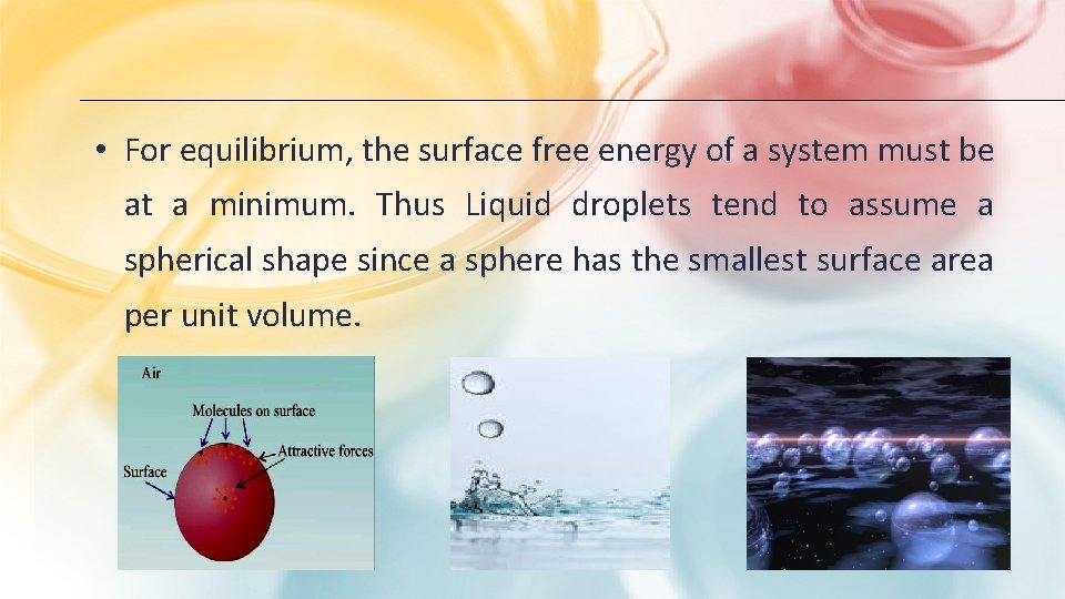 • For equilibrium, the surface free energy of a system must be at • For equilibrium, the surface free energy of a system must be at