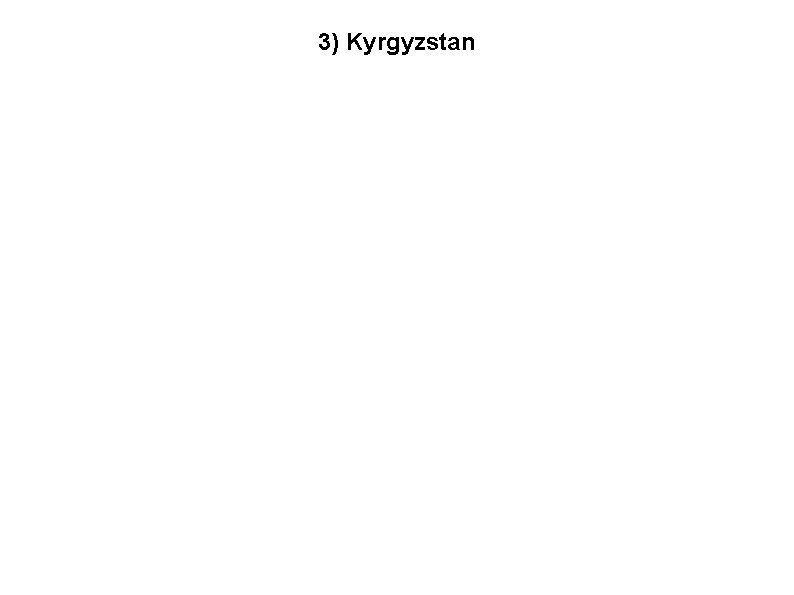 3) Kyrgyzstan 