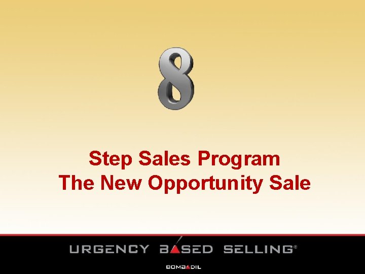 Step Sales Program The New Opportunity Sale Step Sales Program The New Opportunity Sale