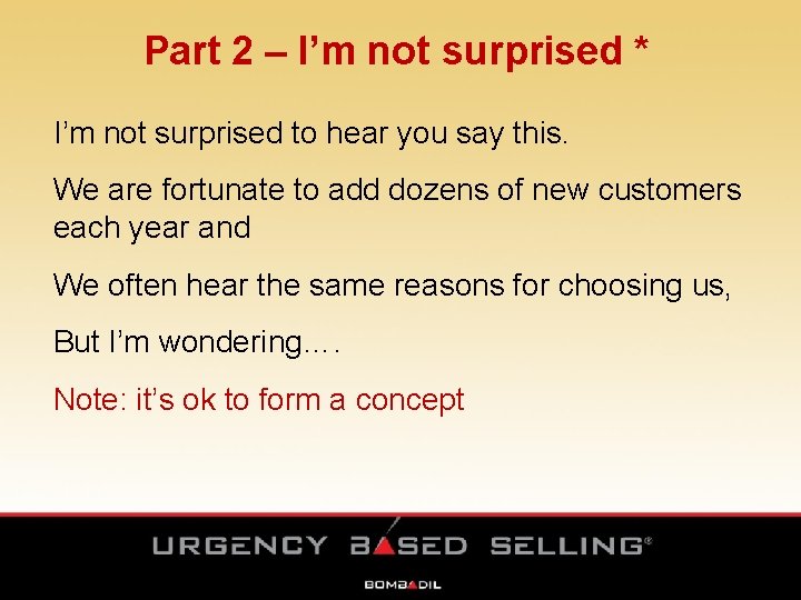 Part 2 – I’m not surprised * I’m not surprised to hear you say Part 2 – I’m not surprised * I’m not surprised to hear you say
